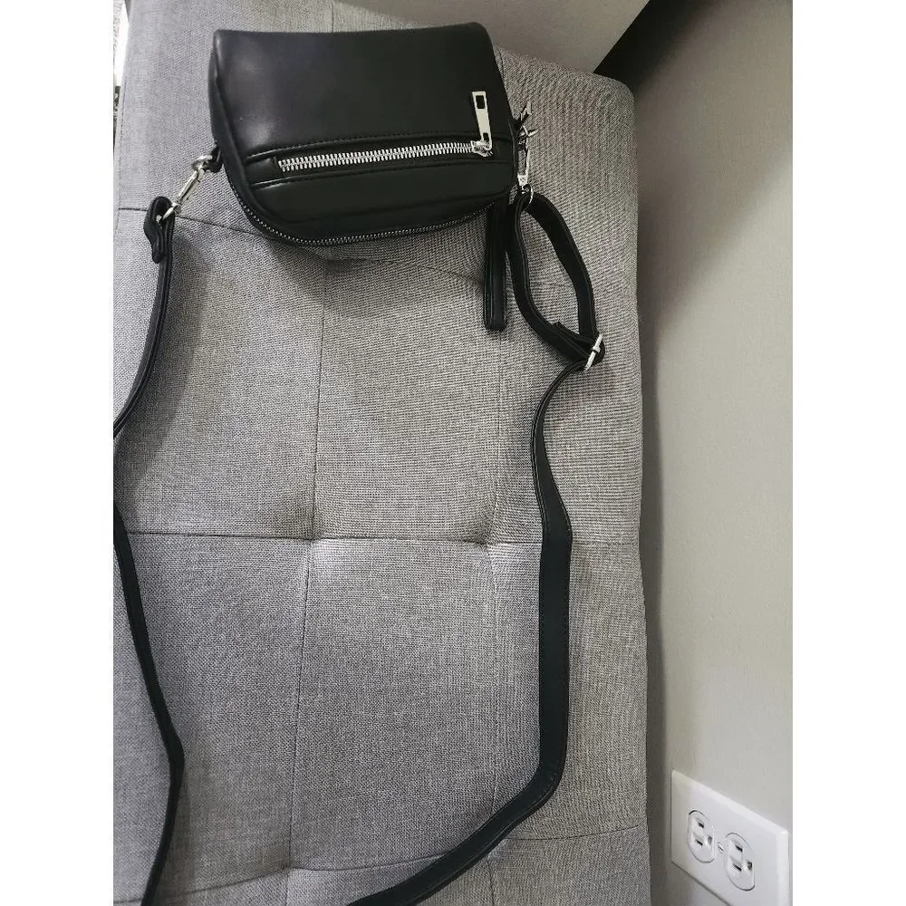 BioWorld Black Vegan Leather Crossbody Bag NWOT